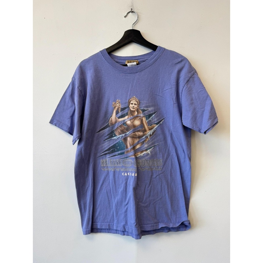Vintage Caesars Release The Goddess Shirt Mens Medium Purple‎ Casino Graphic Tee
